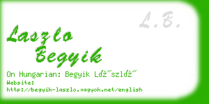 laszlo begyik business card